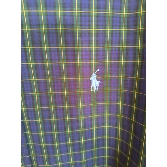 Ralph Lauren Classic Fit Button Down Shirt Men's Size 15.5 Blue Plaid Lng Sleeve - Picture 5 of 14
